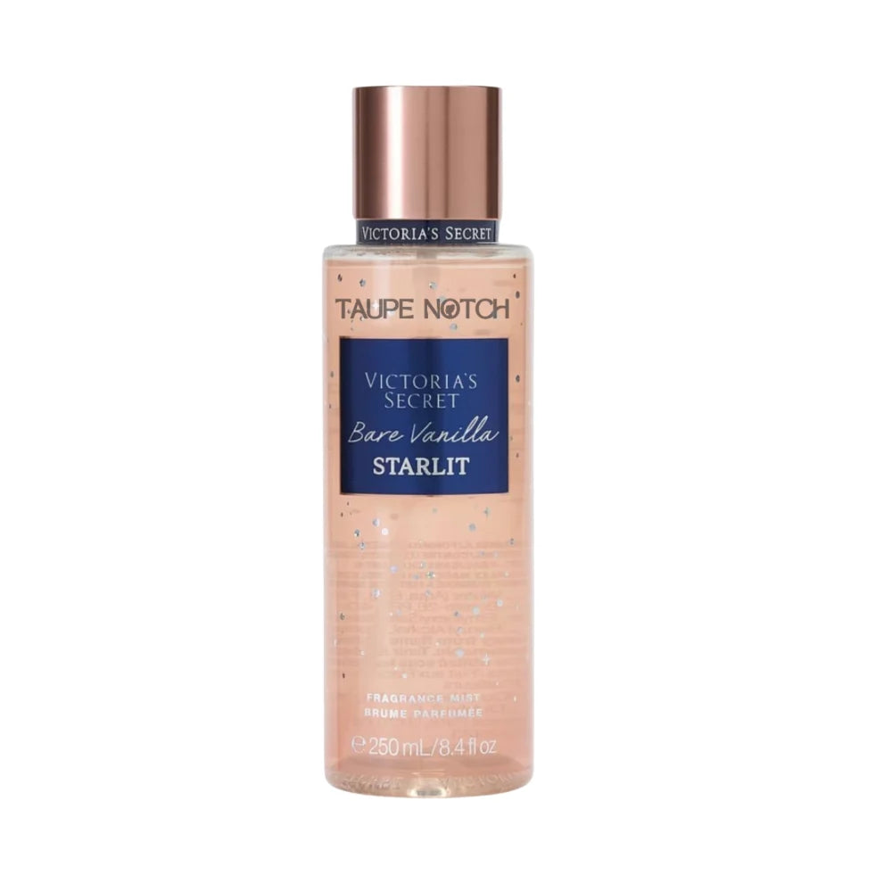 Victoria’s Secret fragrance mist bottle, Bare Vanilla Starlit, pink-toned, 250 ml