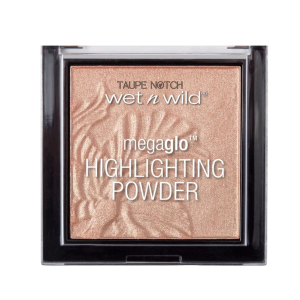Rose-gold highlighting powder in a compact, shimmering fine texture