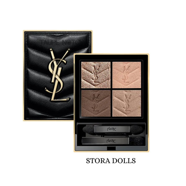 YSL mini clutch eyeshadow palette in Stora Dolls, four warm nude brown shimmer pans