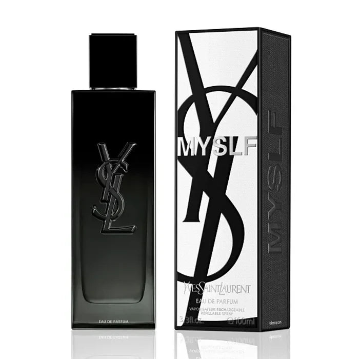 YSL perfume bottle and packaging on a white background