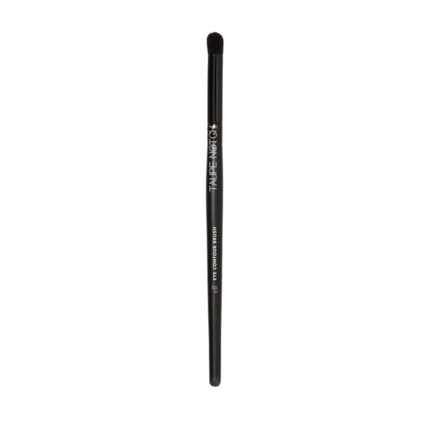 Eye contour brush with slim black handle and fine tip