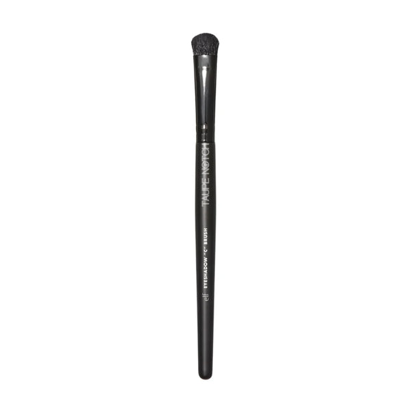 Eyeshadow brush with black handle and soft dark bristles, tapered head