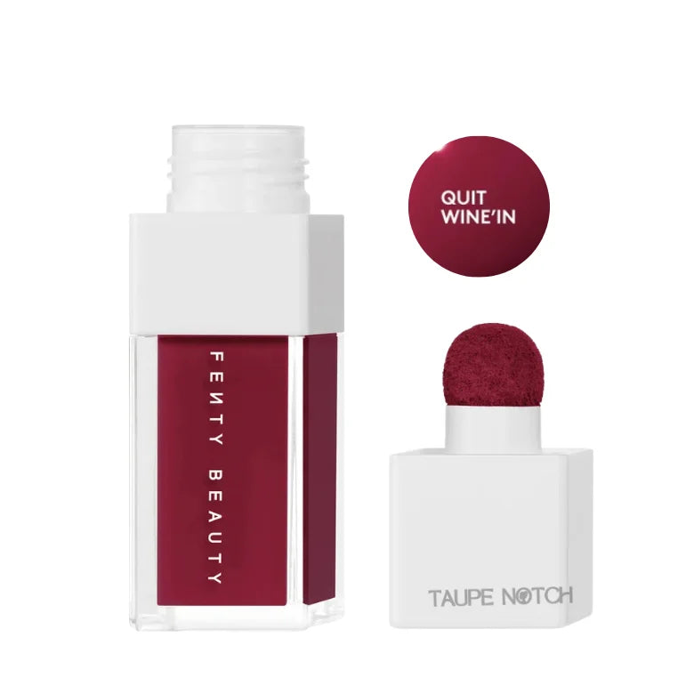 Fenty Beauty Amplified Blush in Quit Wine’In deep berry liquid blush with puff applicator