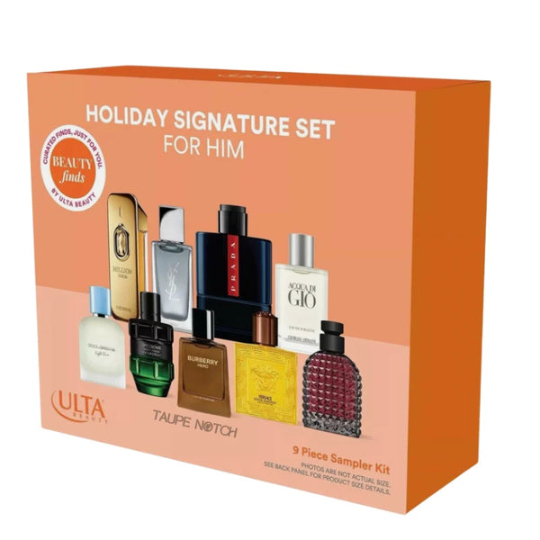 ULTA Men’s Cologne Set, Holiday 2025 Gift for Him, Men’s Fragrance Sampler, Mini Cologne Gift Set, Designer Men’s Perfume, ULTA Signature Set for Him, perfume set for gents, perfume set for him, Burberry, Hero Eau De Parfum (0.16 oz)
Dolce&Gabbana, Light Blue Pour Homme Eau De Toilette (0.17 oz)
Giorgio Armani, Acqua Di Gio Eau De Toilette (0.16 oz)
Prada, Luna Rossa Ocean Eau De Parfum (0.30 oz)
Rabanne, Million Gold Elixir Parfum Intense (0.17 oz)
Valentino, Uomo Born In Roma Intense Eau De Parfum (0.13 o