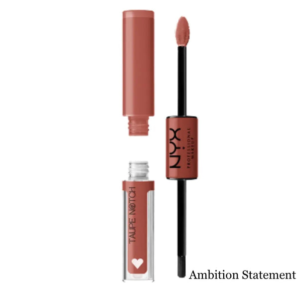 High-shine lip color in Ambition Statement with applicator wand and squeeze tube
